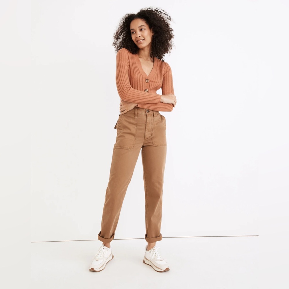 Madewell The Perfect Vintage‎ Straight Workwear Pant in Weathered Walnut.
